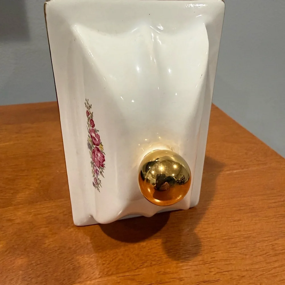 Paul Sebastian Porcelain Mantel Clock Floral Rose Quartz 1993 Limited Edition